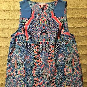Lilly Pulitzer Tic Tac Tile silk tank Small